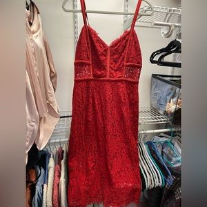 Red lace dress. Size 8